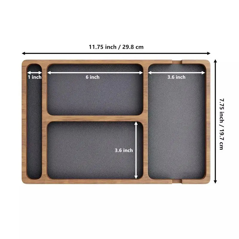 Wooden Valet Tray with Dual Charging Port