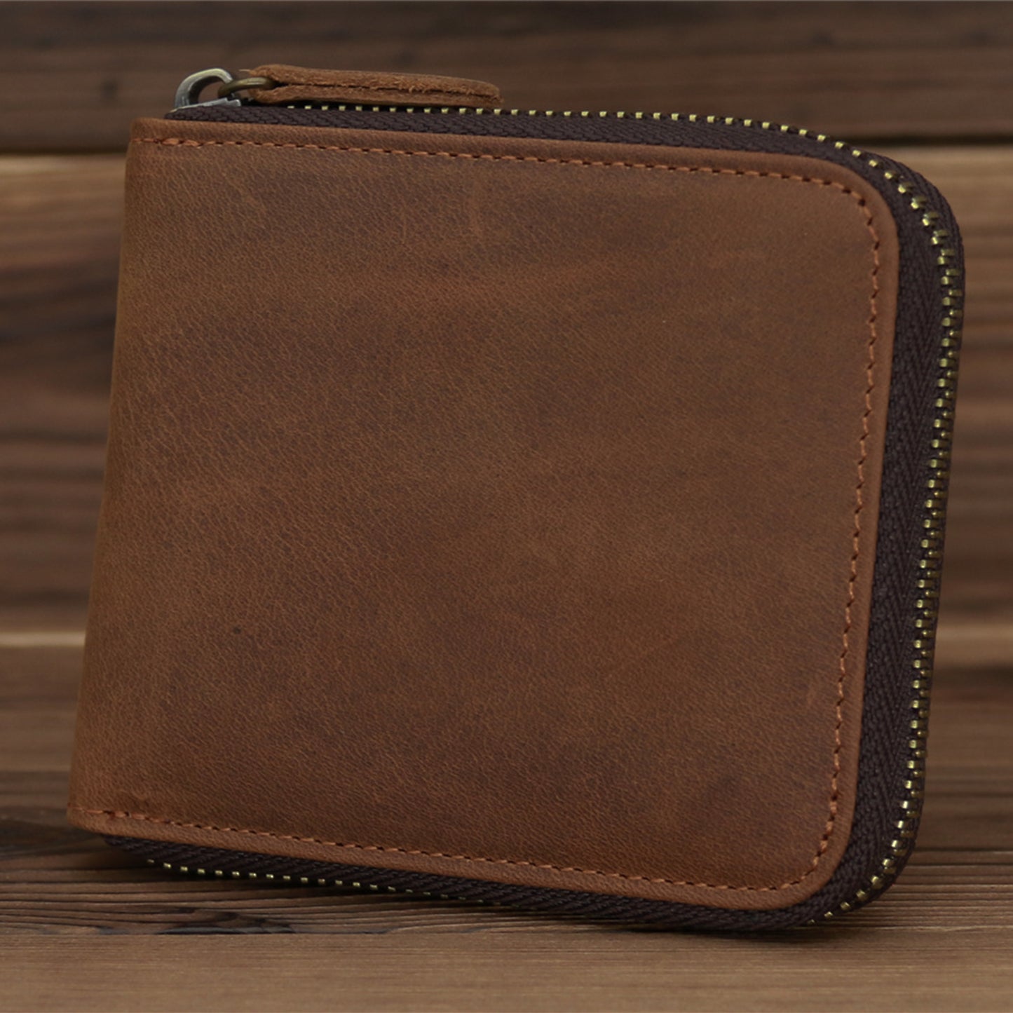 Personalised Zip Around Genuine Leather Wallet