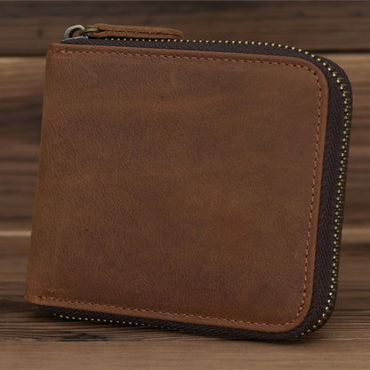 Personalised Zip Around Genuine Leather Wallet