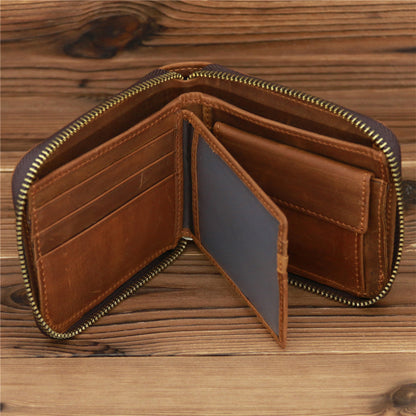 Personalised Zip Around Genuine Leather Wallet