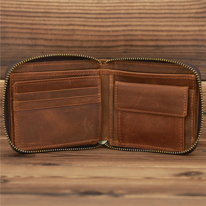 Personalised Zip Around Genuine Leather Wallet