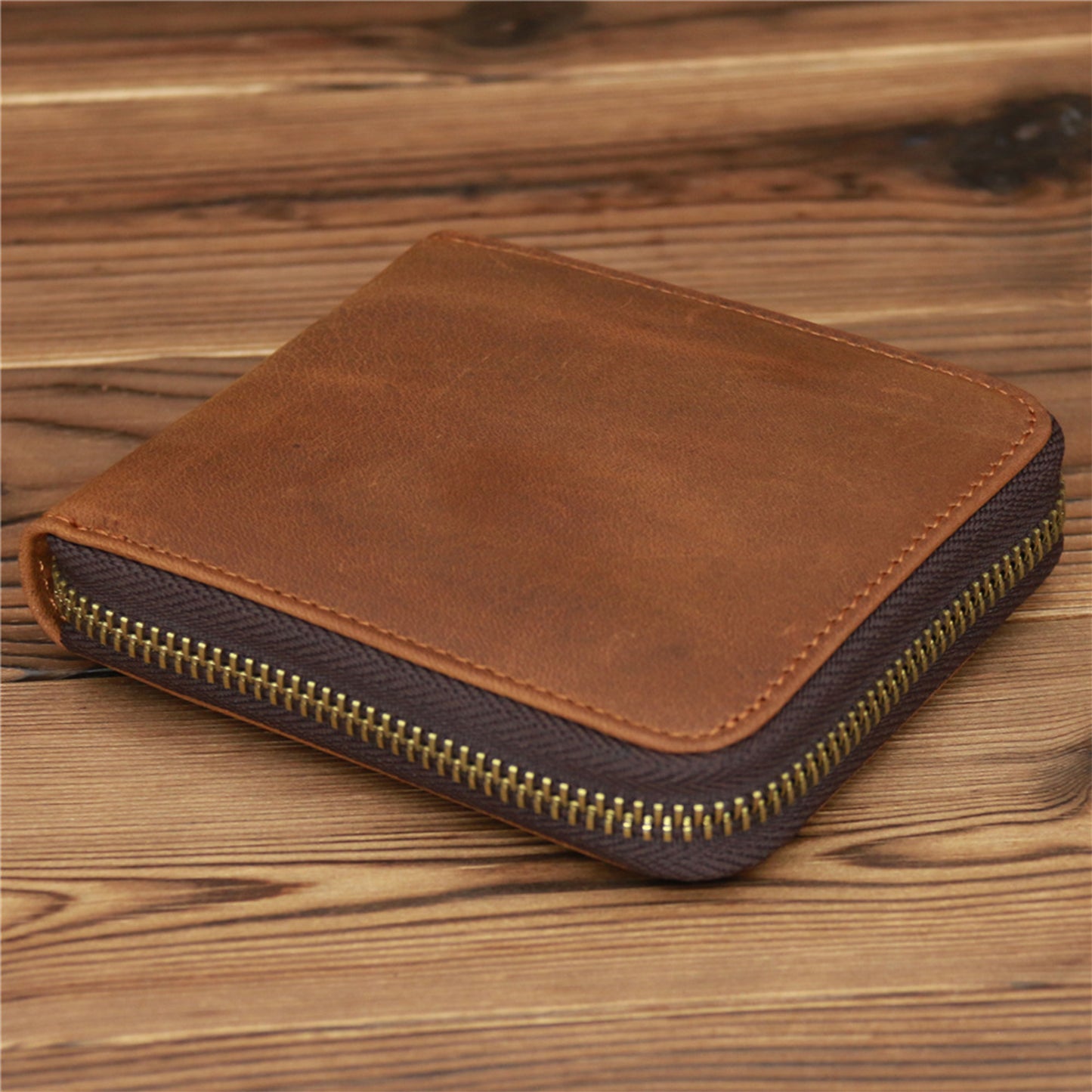 Personalised Zip Around Genuine Leather Wallet