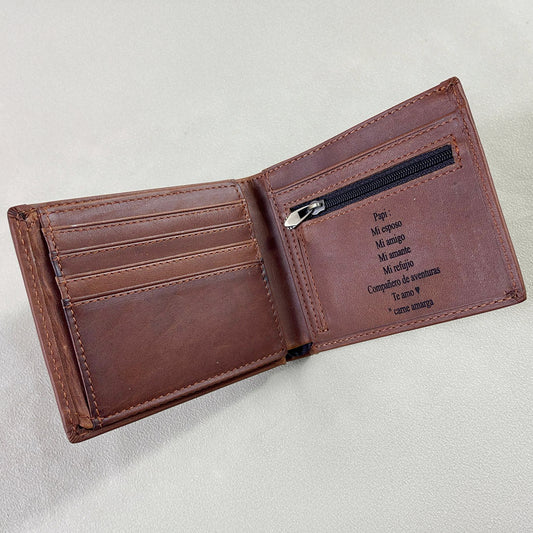 Leather Wallet for Men Personalised Birthday Gift