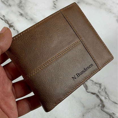 Personalised Bifold Leather Wallet