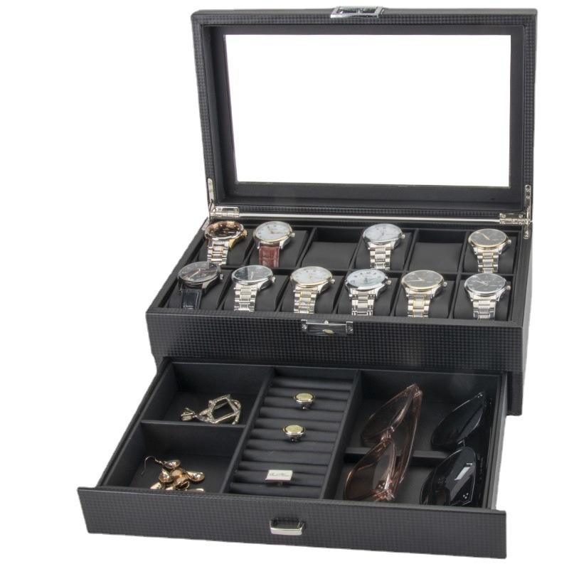 Carbon Fiber Men's Watch Box for 12 Watches