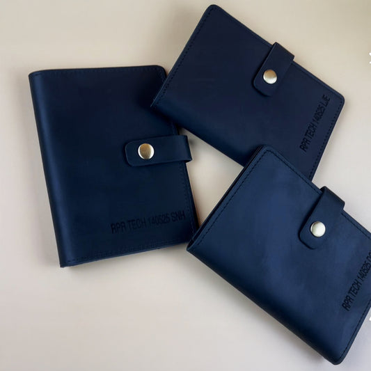 Custom Leather Passport Holder Black