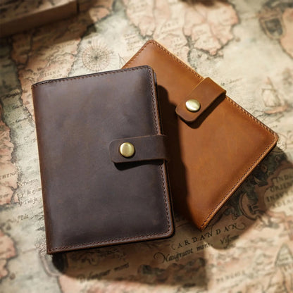 Custom Leather Passport Holder Brown