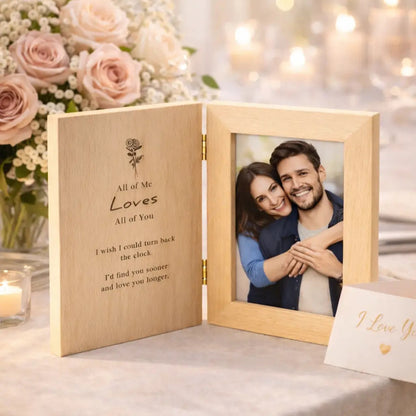 Personalised Photo Frame with Engraving – Foldable Desk Display