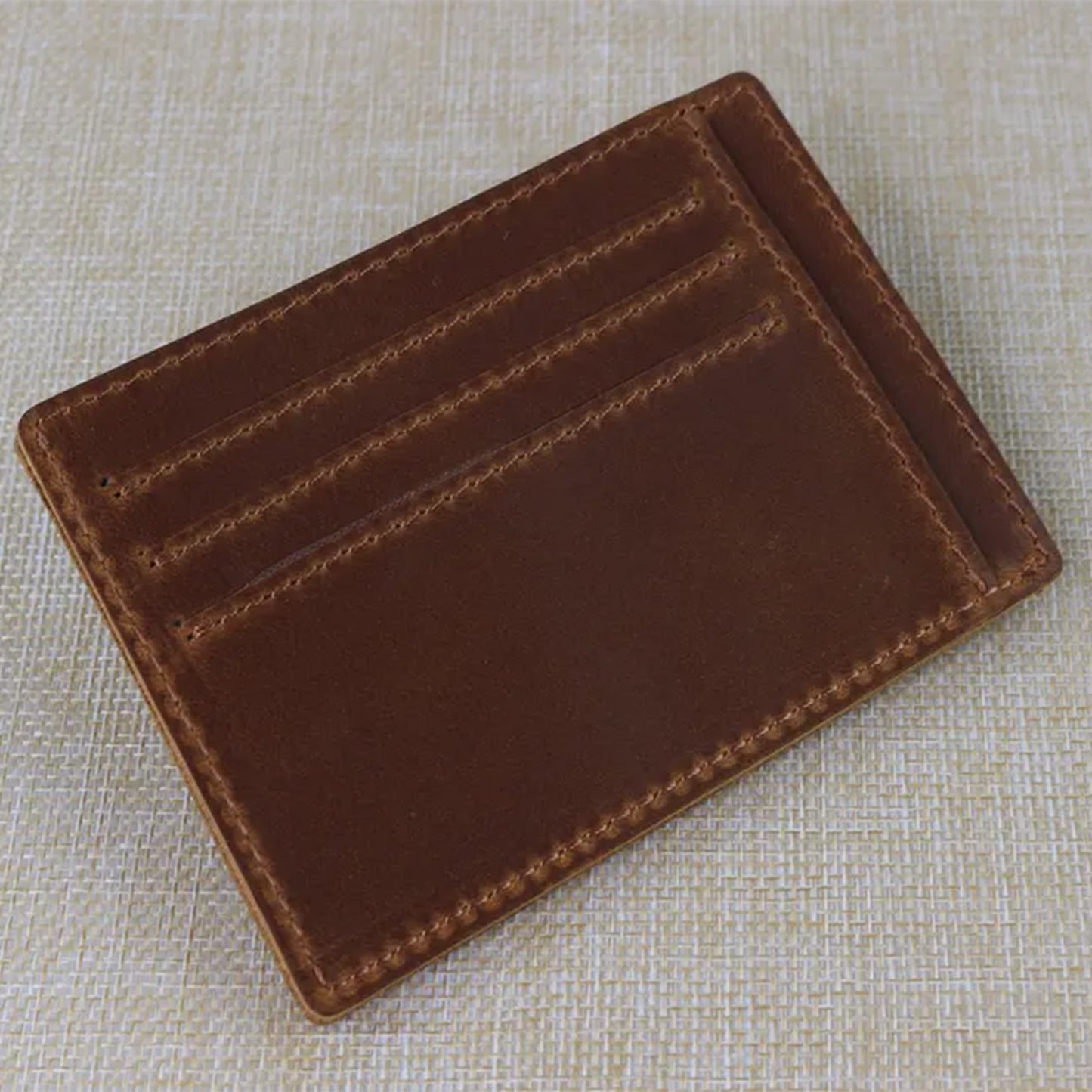 Unisex Brown Leather Cardholder