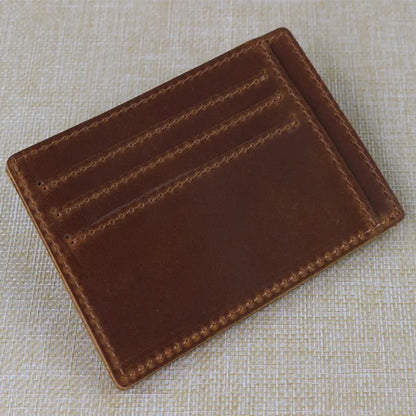 Unisex Brown Leather Cardholder