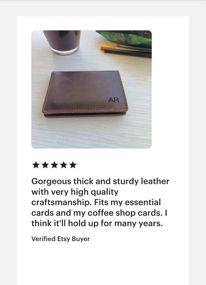 Bifold Leather Cardholder Brown
