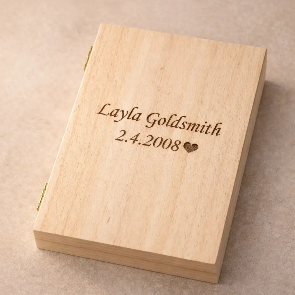 Personalised Photo Frame with Engraving – Foldable Desk Display