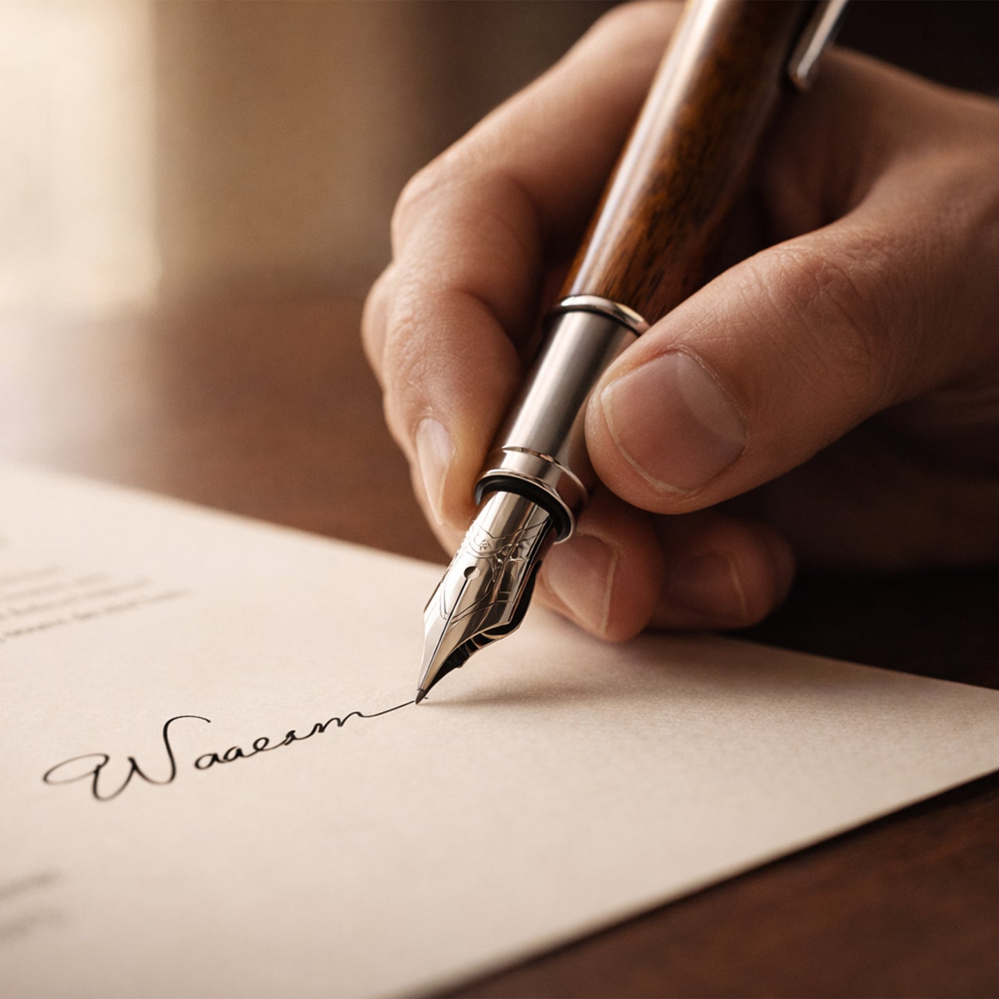 Mahogany Executive Fountain Pen Set with Refillable Ink Converter – Professional Calligraphy Gift Box