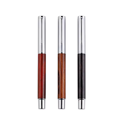 Mahogany Executive Fountain Pen Set with Refillable Ink Converter – Professional Calligraphy Gift Box