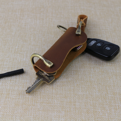 Classic Leather Keychain Brown – Personalised