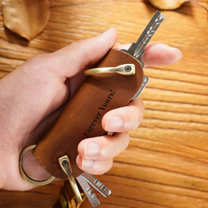 Classic Leather Keychain Brown – Personalised
