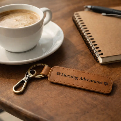 Leather keychain brown – Custom Engraved