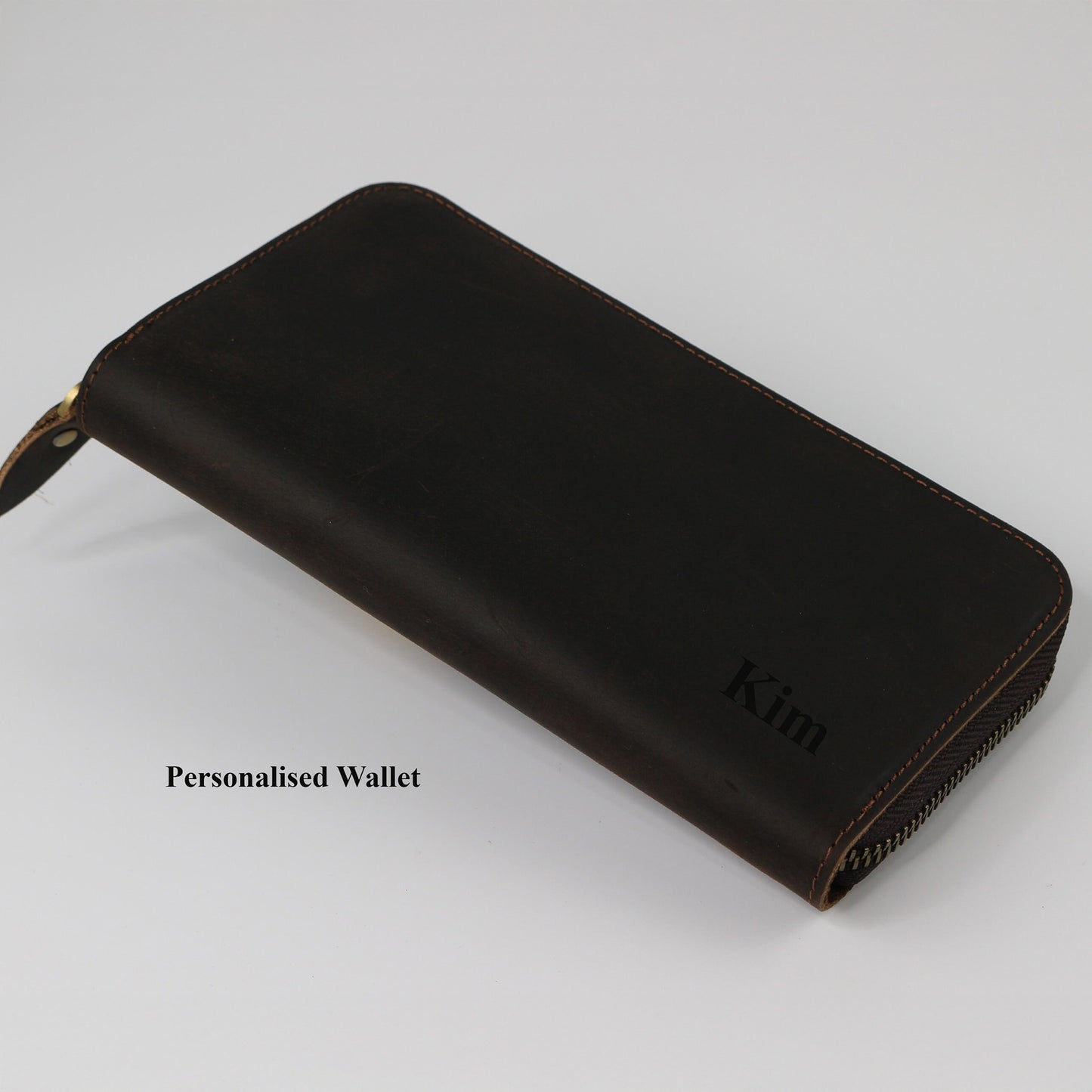 Zip Around Wallet for Women Dark Brown