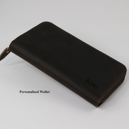 Zip Around Wallet for Women Dark Brown