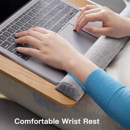 Laptop Portable Lap Tray with Soft Padding -Wooden Multifunctional Laptop Desk