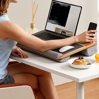 Laptop Portable Lap Tray with Soft Padding -Wooden Multifunctional Laptop Desk