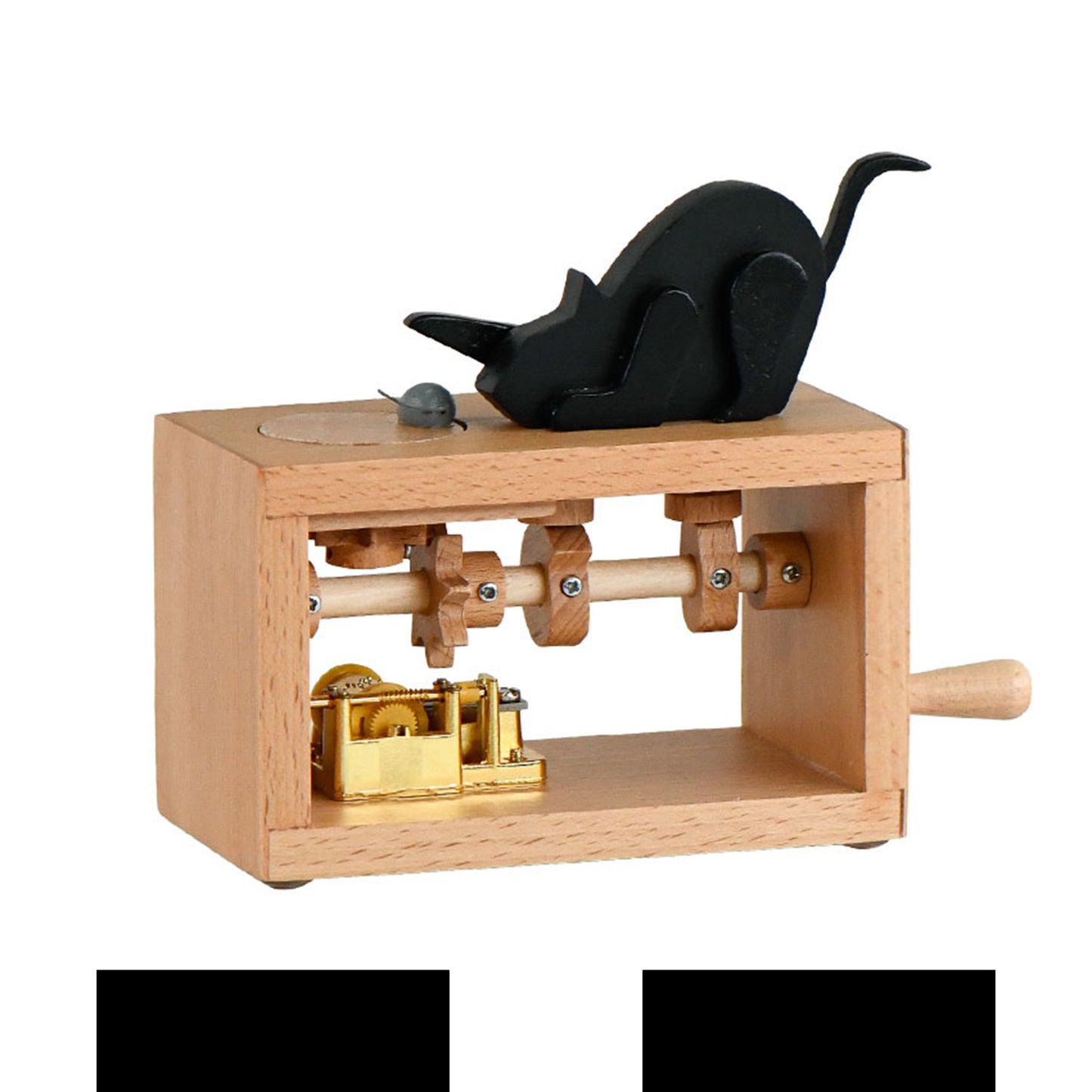 Wooden Cat Mouse Automaton