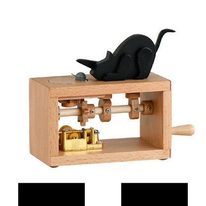 Wooden Cat Mouse Automaton