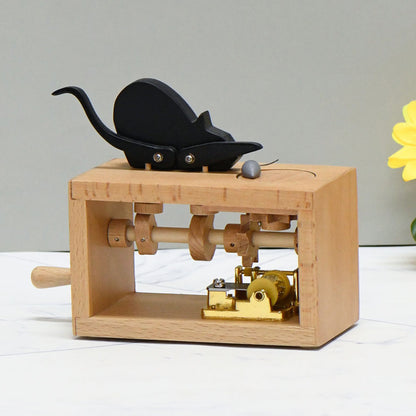 Wooden Cat Mouse Automaton