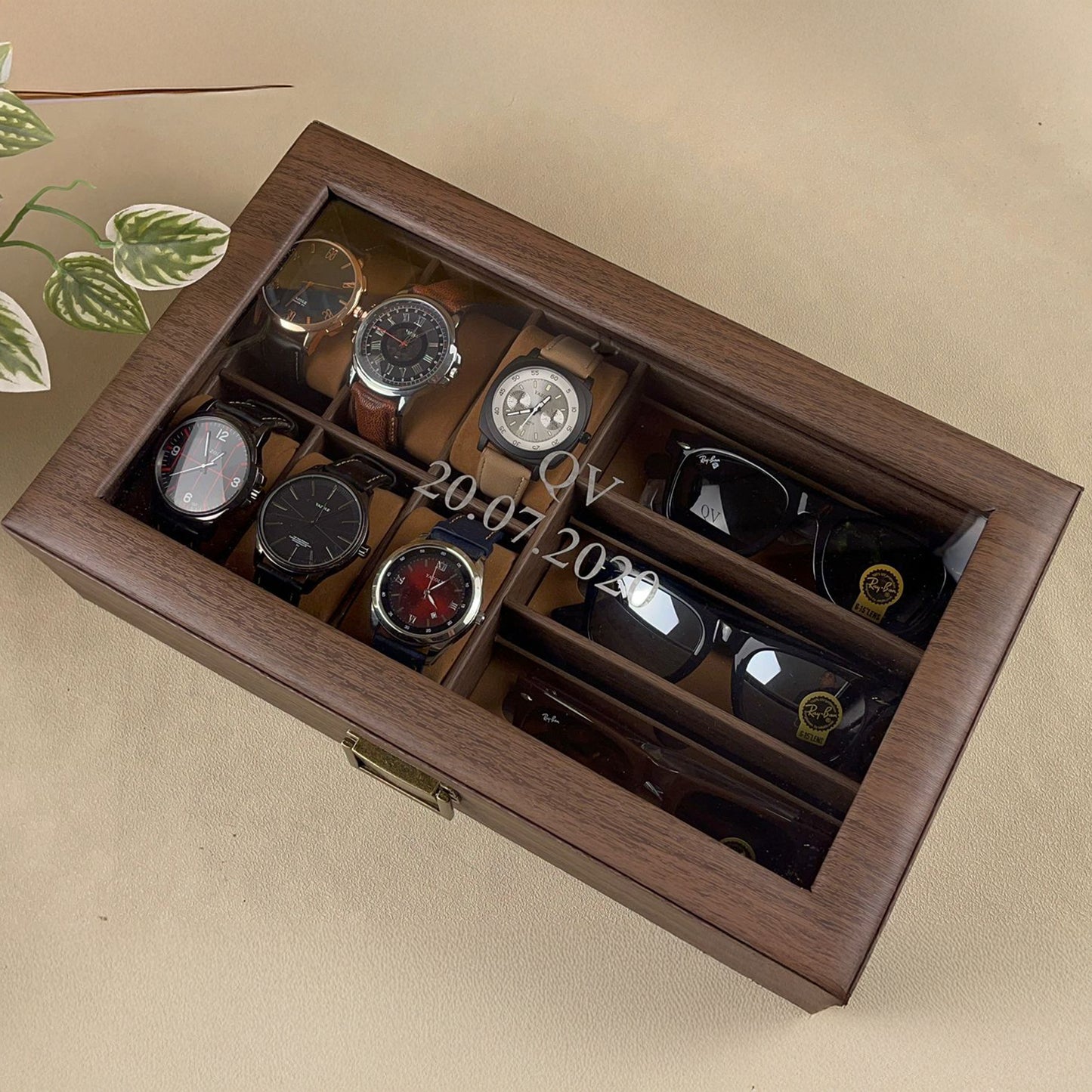 Personalised Wooden Watch Collection Case for 6 Watches
