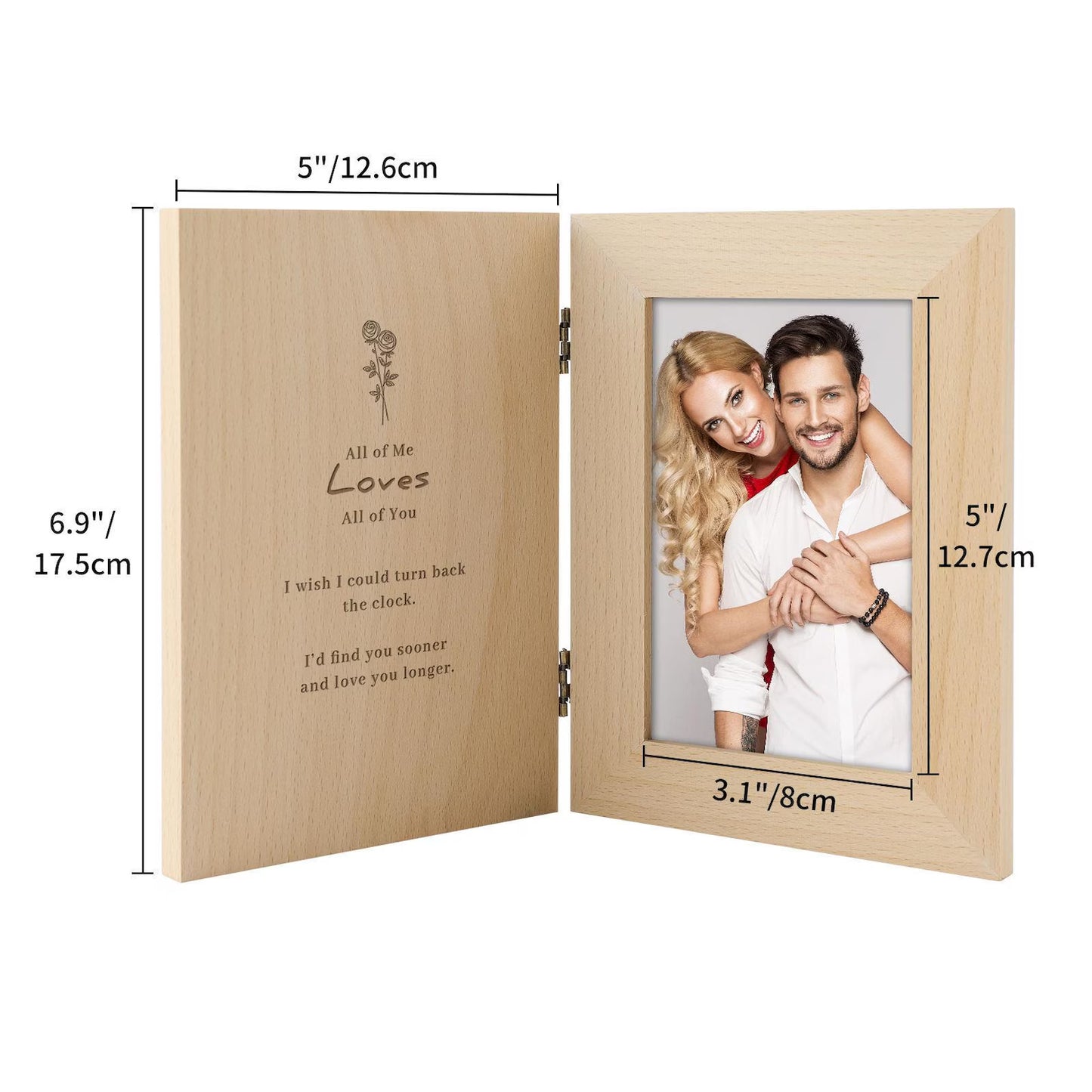 Personalised Photo Frame with Engraving – Foldable Desk Display