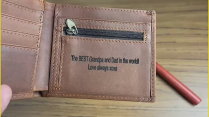 Personalised Trifold Leather Men's Wallet