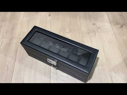 Carbon Fiber Men's Jewelry Box for 6 Watches
