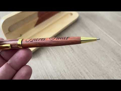 Handcrafted Natural Wood Pen & Box Set – Custom Engraved Timber Gift