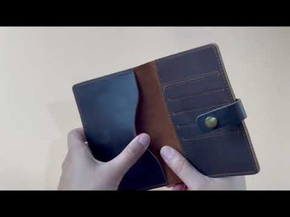 Custom Leather Passport Holder Dark Brown