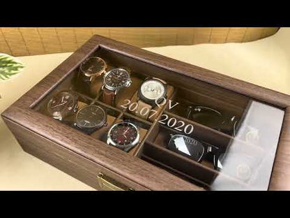 Personalised Wooden Watch Case 6 Slots
