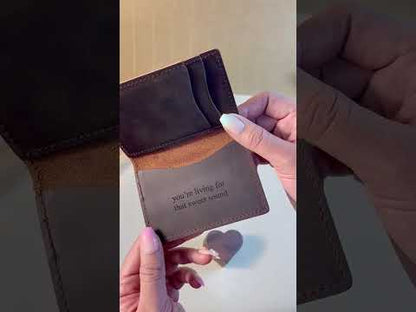 Bifold Leather Cardholder Dark Brown