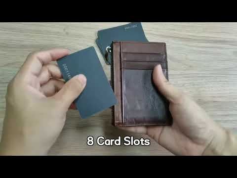 Unisex Leather Cardholder with Zip Pocket