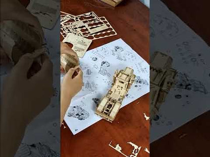 Wooden Fuel Tanker Truck Puzzle Model Kit 3D