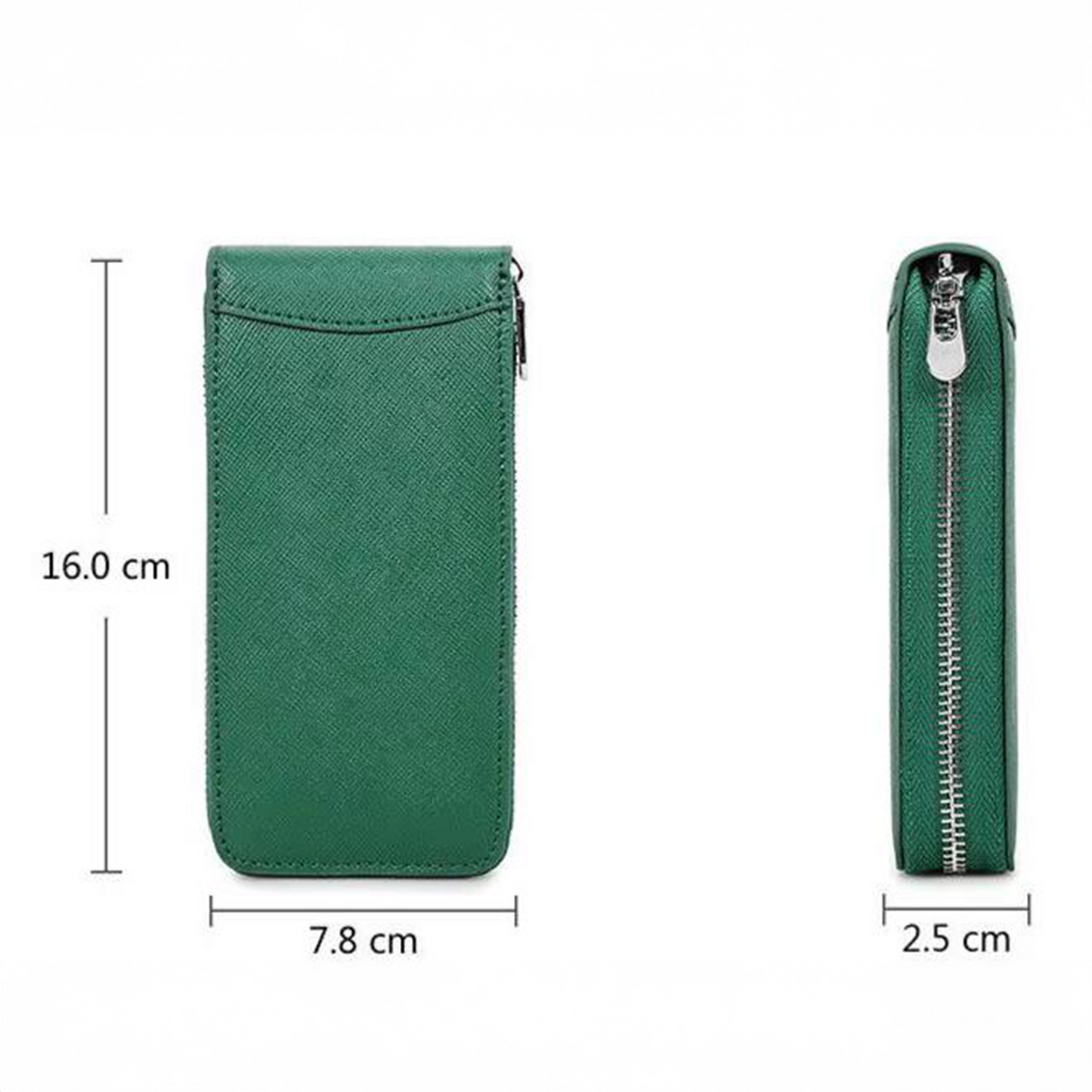 Green Saffiano Leather Watch Case Single slot