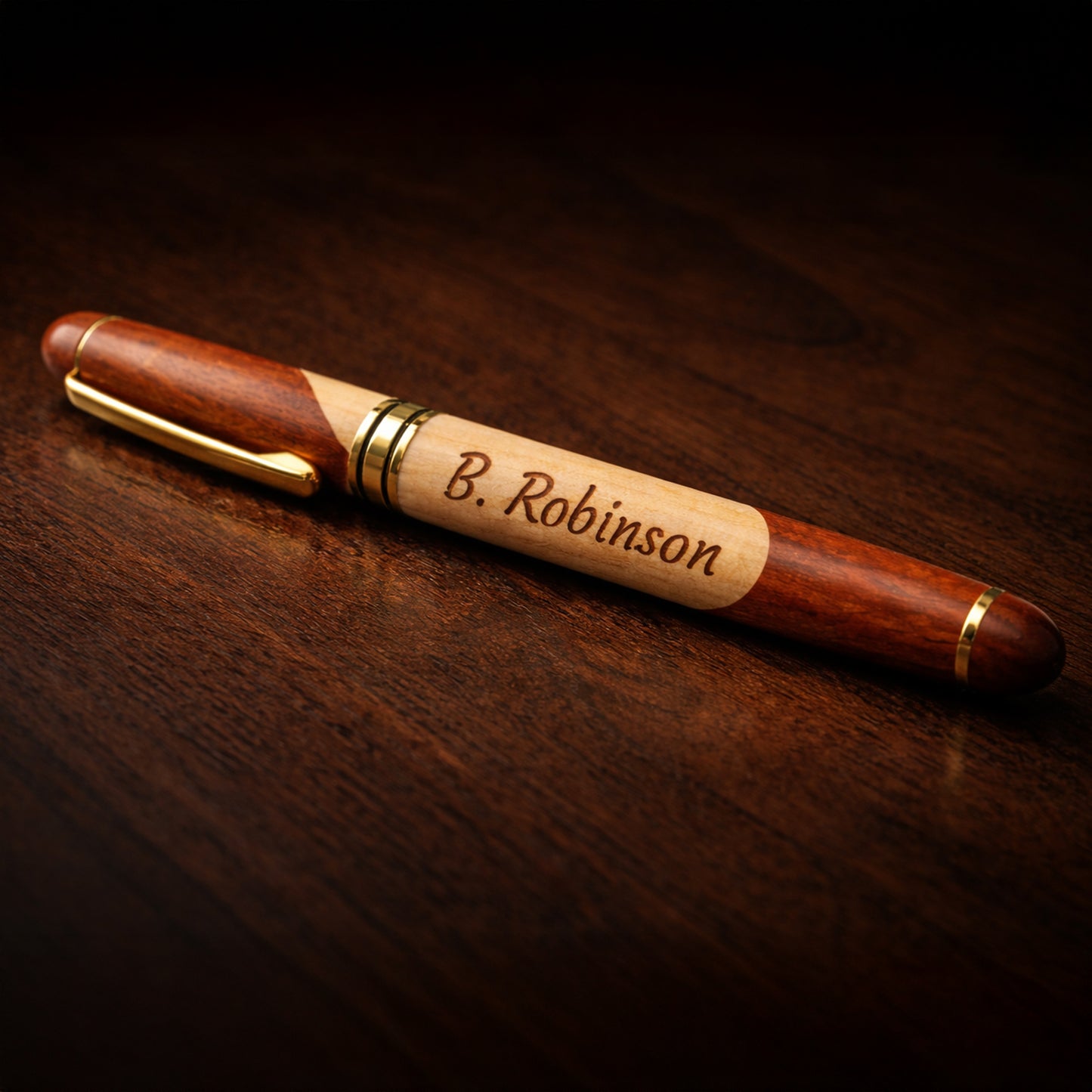 Personalized Wood Pen & Matching Gift Box Set – Custom Engraved Wooden Executive Gift