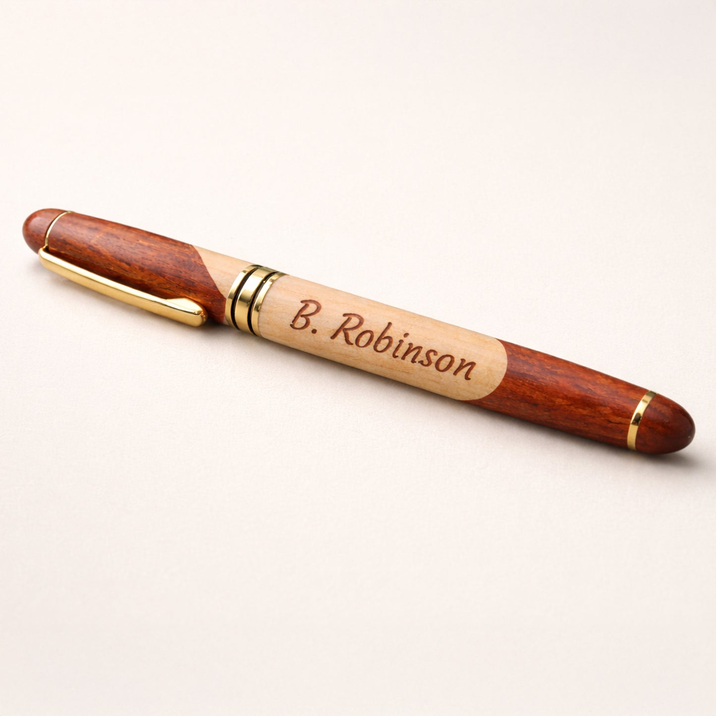 Personalized Wood Pen & Matching Gift Box Set – Custom Engraved Wooden Executive Gift