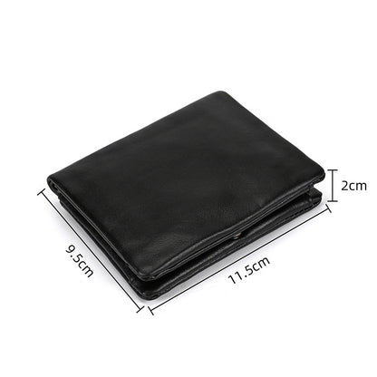 Personalised Dark Brown Bifold Leather Zipper Wallet Unisex