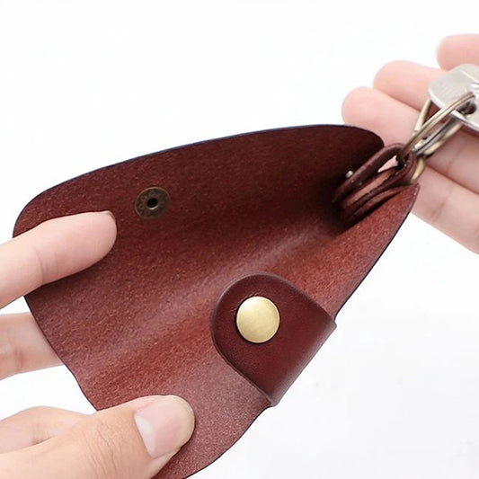 Personalised Name Engraved Leather Keychain – Brown