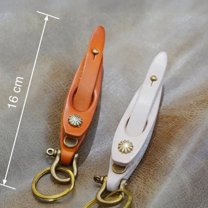 Premium Leather Strap Keychain Tan – Custom Engraved