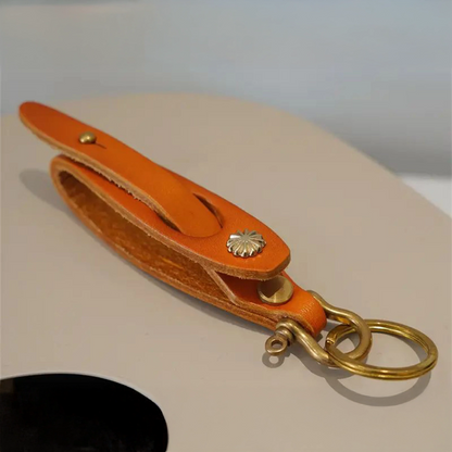 Personalised Anniversary Leather Keychain – Dark Brown