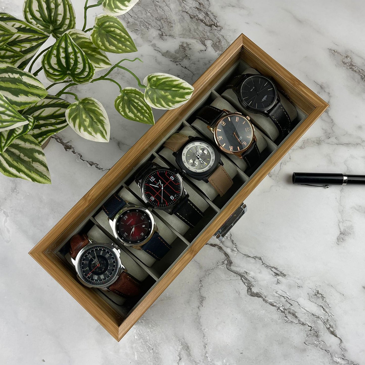 Custom Men's Watch Case 6 Slots