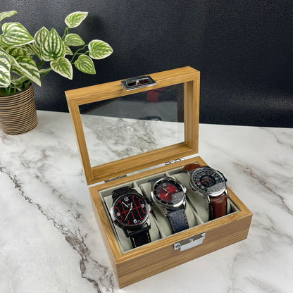 Personalised Wooden Watch Case for men-3 Watches